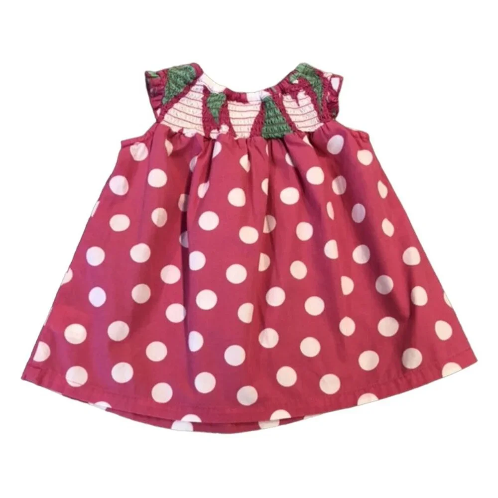 Hanna Andersson Sz 60 (3-6m) Pink Hearts & Polkadots Dress & Bloomers